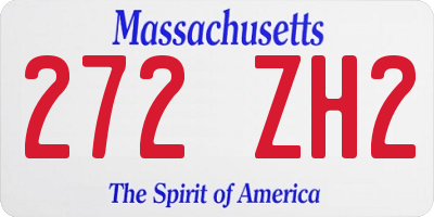 MA license plate 272ZH2