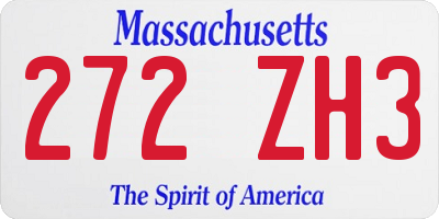 MA license plate 272ZH3