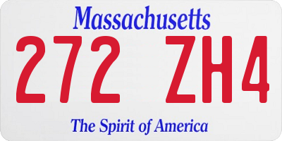 MA license plate 272ZH4