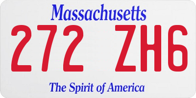 MA license plate 272ZH6
