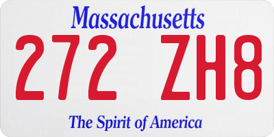 MA license plate 272ZH8
