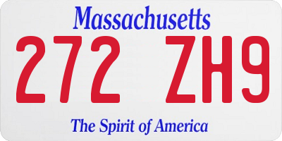 MA license plate 272ZH9