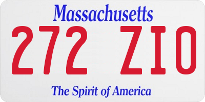 MA license plate 272ZI0