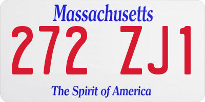 MA license plate 272ZJ1