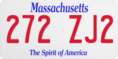 MA license plate 272ZJ2
