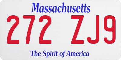 MA license plate 272ZJ9