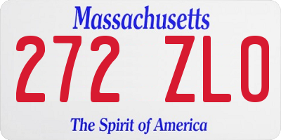 MA license plate 272ZL0
