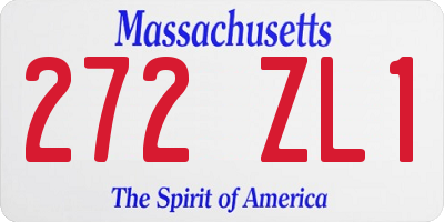 MA license plate 272ZL1