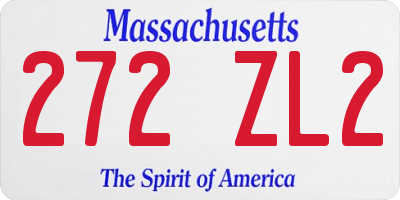 MA license plate 272ZL2