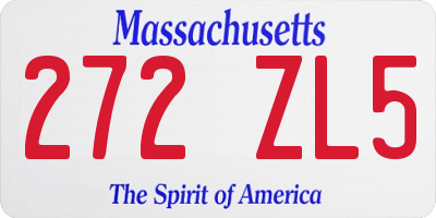 MA license plate 272ZL5