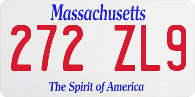 MA license plate 272ZL9