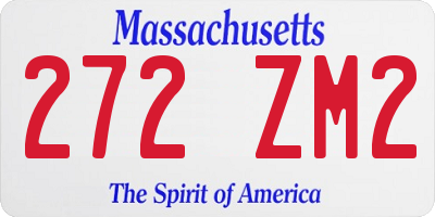 MA license plate 272ZM2