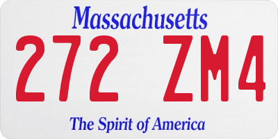 MA license plate 272ZM4