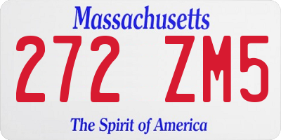MA license plate 272ZM5