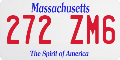 MA license plate 272ZM6