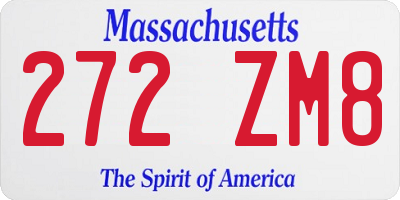 MA license plate 272ZM8
