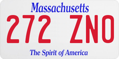 MA license plate 272ZN0
