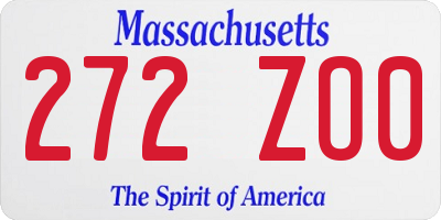 MA license plate 272ZO0