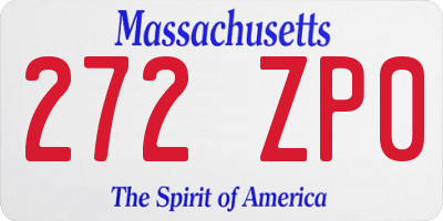 MA license plate 272ZP0