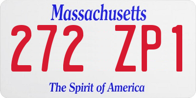 MA license plate 272ZP1