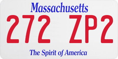 MA license plate 272ZP2