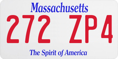MA license plate 272ZP4