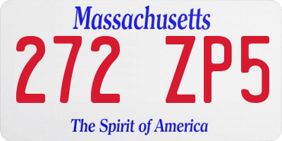 MA license plate 272ZP5