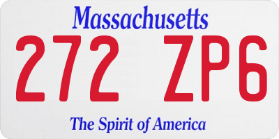 MA license plate 272ZP6