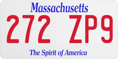 MA license plate 272ZP9