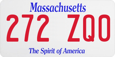 MA license plate 272ZQ0