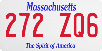 MA license plate 272ZQ6