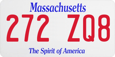 MA license plate 272ZQ8