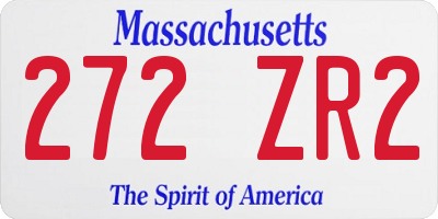 MA license plate 272ZR2