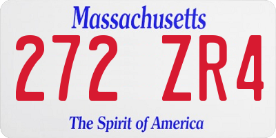 MA license plate 272ZR4