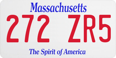 MA license plate 272ZR5