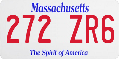 MA license plate 272ZR6