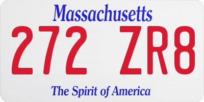 MA license plate 272ZR8