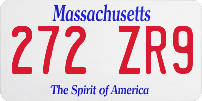 MA license plate 272ZR9