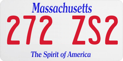 MA license plate 272ZS2