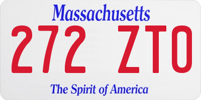 MA license plate 272ZT0