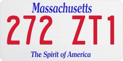 MA license plate 272ZT1