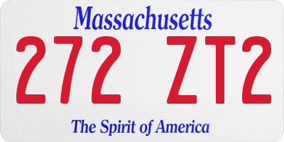 MA license plate 272ZT2