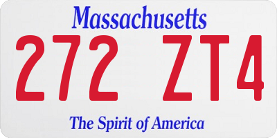 MA license plate 272ZT4
