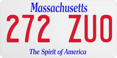 MA license plate 272ZU0