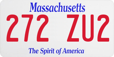 MA license plate 272ZU2