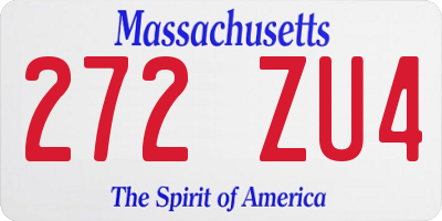 MA license plate 272ZU4