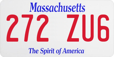 MA license plate 272ZU6