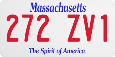 MA license plate 272ZV1