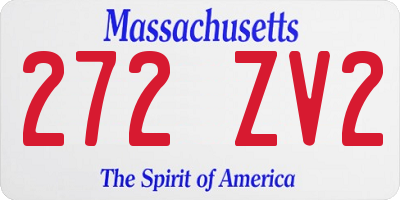 MA license plate 272ZV2