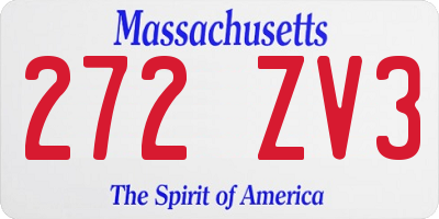 MA license plate 272ZV3